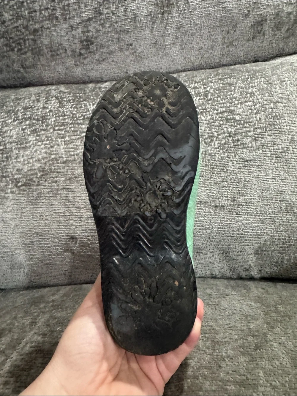 Bogs Kids Teal Abstract Pattern Rain Boots with Mint Trim Size 13